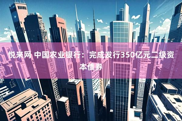 悦来网 中国农业银行：完成发行350亿元二级资本债券